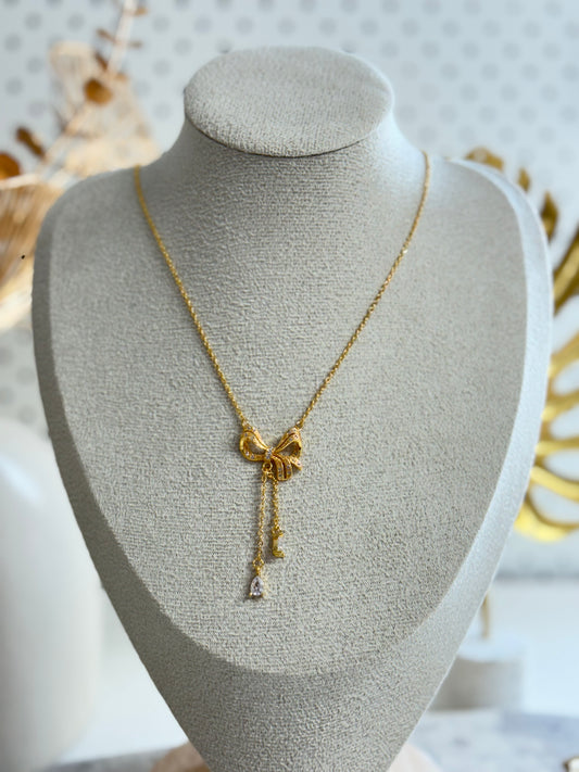 Navy Bow Necklace 146