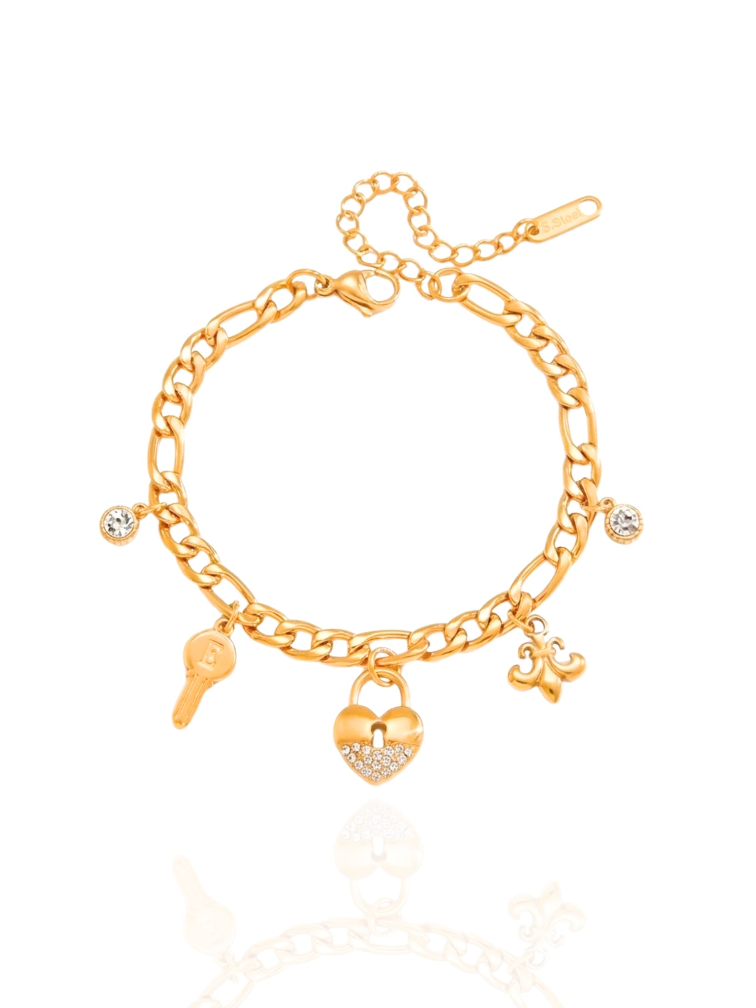 timeless jewellery, perfect gift for her, elegant bracelet, charm bracelet, best gift for her, stylish gift, statement bracelet, versatile bracelet, bracelet Australia, gold bracelet, classic gold chain bracelet, simple bracelet, lucky charm bracelet, cute bracelet, lightweight bracelet, chain bracelet, statement bracelet, bracelet with minimal stones, charm bracelet, beaded bracelet, colorful bracelet, bracelet with stones, flower design bracelet, flower bracelet, dangling charm bracelet, heart bracelet