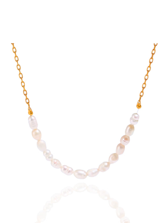 pearl necklace, freshwater pearl necklace, statement necklace, lustrous pearl necklace
