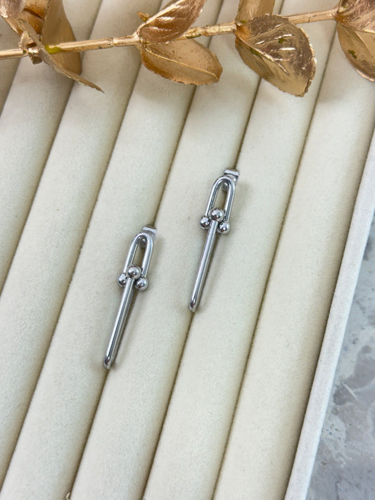 Ana in Silver Earrings 1025