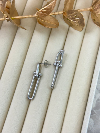 Ana in Silver Earrings 1025