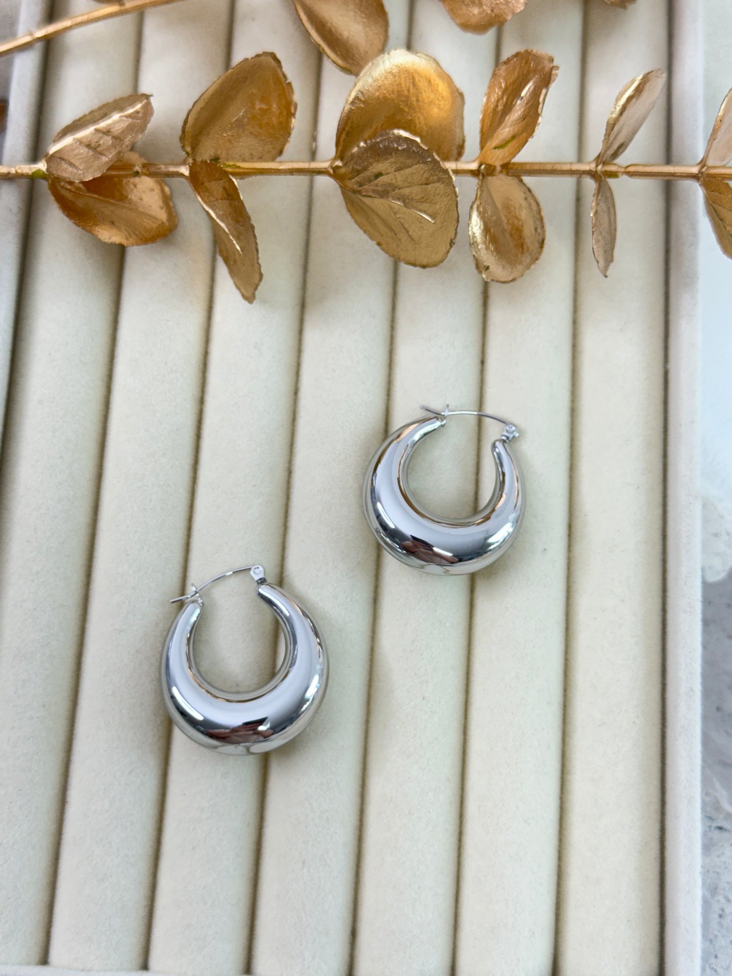Silver Hoop Earrings 1063