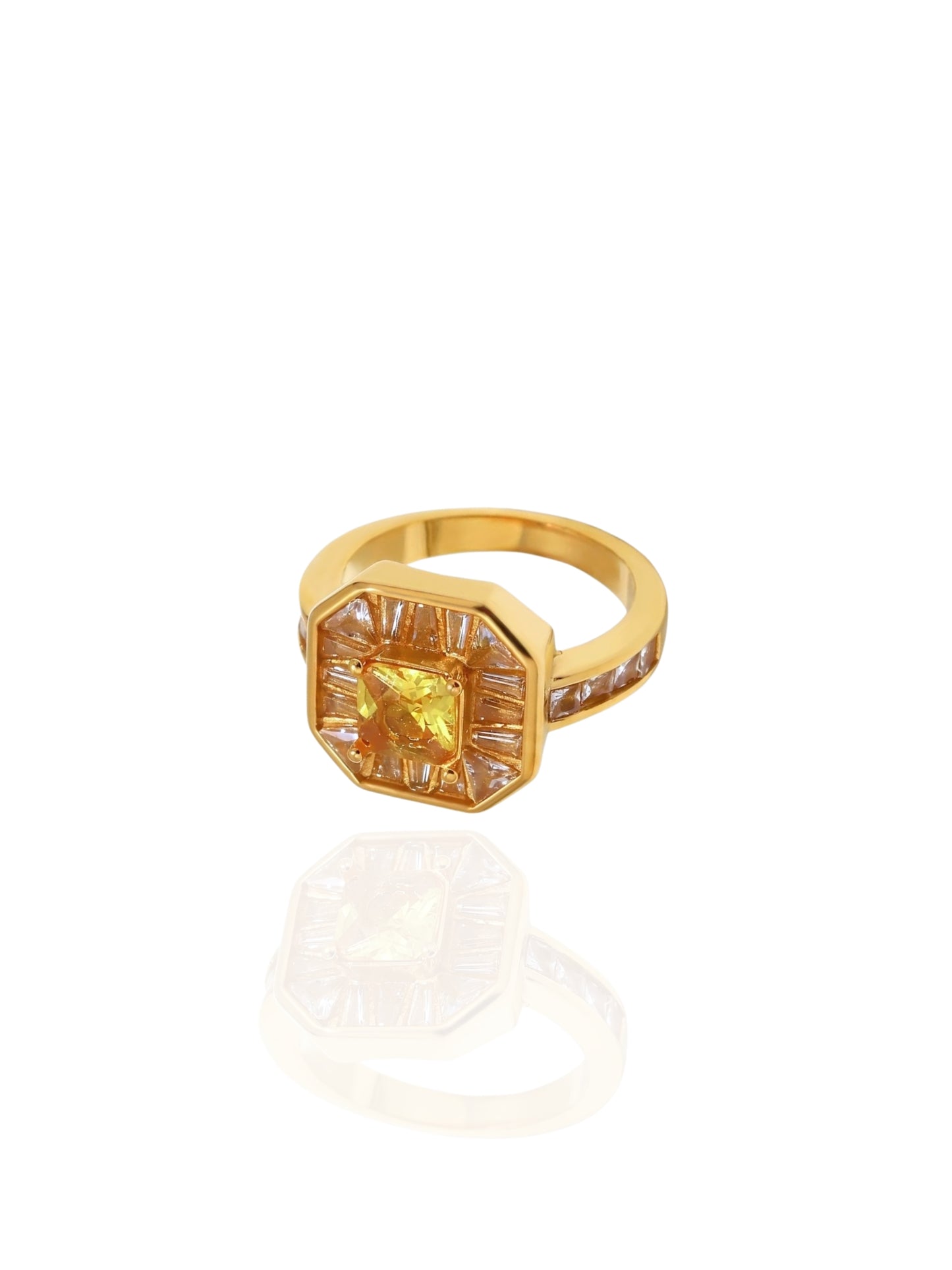 geometric design ring, zirconia ring, statement ring, ring with stones, retro ring