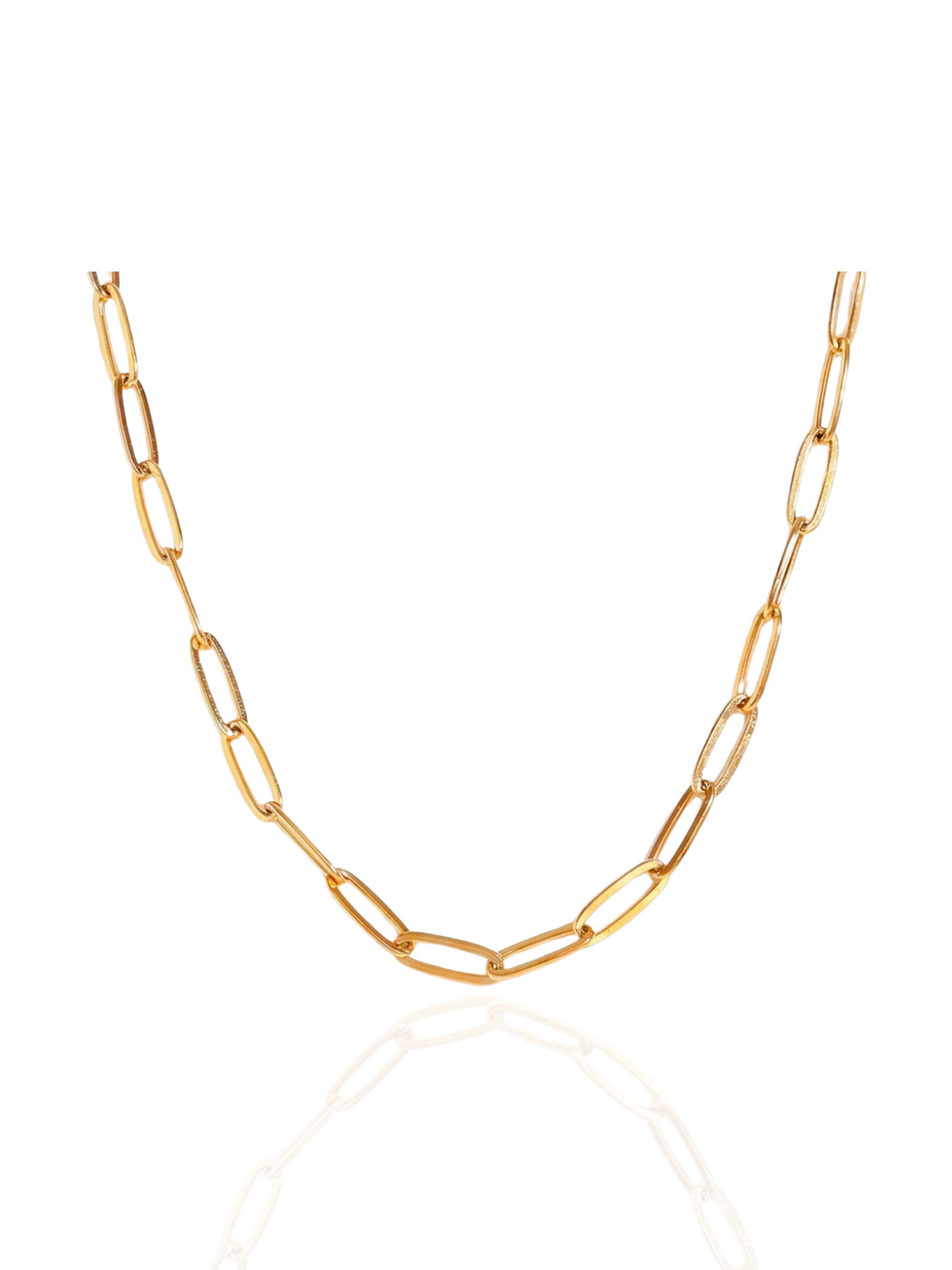 SDRO, paperclip necklace, link chain necklace, timeless necklace, lightweight necklace, simple necklace, statement necklace, gold chain necklace, layered necklace, N3093, paperclip chain necklace