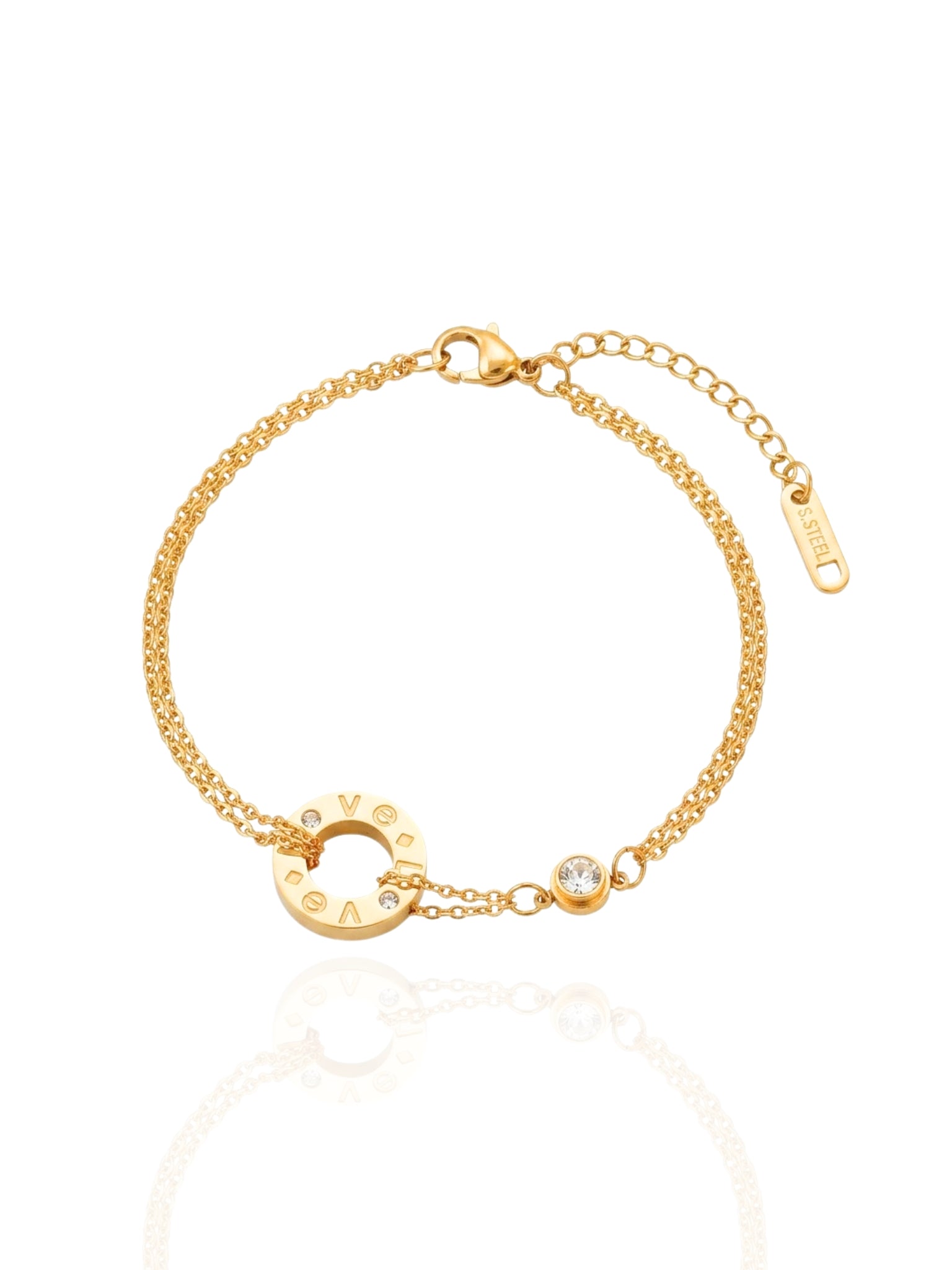 timeless jewellery, perfect gift for her, elegant bracelet, charm bracelet, best gift for her, stylish gift, statement bracelet, versatile bracelet, bracelet Australia, tennis bracelet, classic gold chain bracelet, simple bracelet, lucky charm bracelet, cute bracelet, lightweight bracelet, chain bracelet, statement bracelet, bracelet with minimal stones, love diamond roman numeral bracelet, love bracelet, roman numeral bracelet, double-layered bracelet