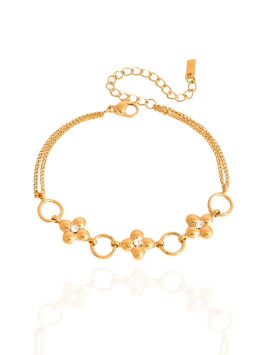 timeless jewellery, perfect gift for her, elegant bracelet, charm bracelet, best gift for her, stylish gift, statement bracelet, versatile bracelet, bracelet Australia, gold bracelet, classic gold chain bracelet, simple bracelet, lucky charm bracelet, cute bracelet, lightweight bracelet, chain bracelet, statement bracelet, bracelet with minimal stones, charm bracelet, beaded bracelet, colorful bracelet, bracelet with stones, flower design bracelet, flower bracelet