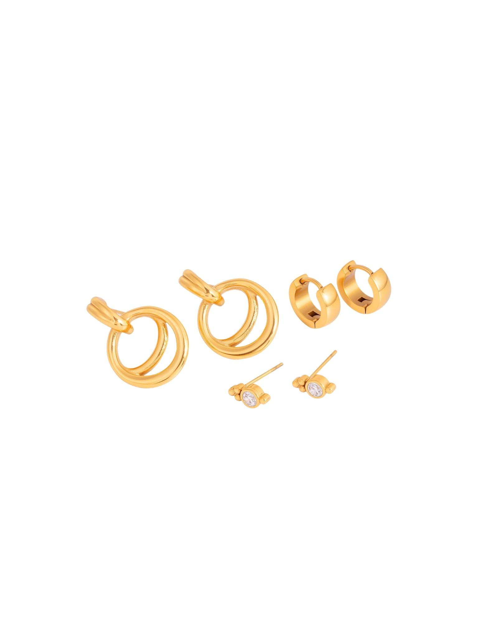 gold earrings set, minimalist design earrings set, jewellery for occasions, gift idea for her, cute earrings, dainty earrings, elegant earrings set, dainty earrings, cute earrings, simple earrings, earrings set with stones, unique design earrings set, stud earrings, huggie earrings, statement earrings, minimal stones, elegant earrings, hoop earrings, drop earrings, hoop earrings, stud earrings
