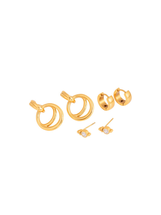 gold earrings set, minimalist design earrings set, jewellery for occasions, gift idea for her, cute earrings, dainty earrings, elegant earrings set, dainty earrings, cute earrings, simple earrings, earrings set with stones, unique design earrings set, stud earrings, huggie earrings, statement earrings, minimal stones, elegant earrings, hoop earrings, drop earrings, hoop earrings, stud earrings
