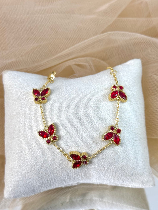 butterfly design bracelet, small butterfly bracelet, coloured butterfly, butterfly jewellery