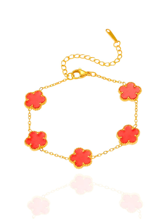 timeless jewellery, perfect gift for her, elegant bracelet, charm bracelet, best gift for her, stylish gift, statement bracelet, versatile bracelet, bracelet Australia, tennis bracelet, classic gold chain bracelet, simple bracelet, lucky charm bracelet, cute bracelet, lightweight bracelet, chain bracelet, statement bracelet, bracelet with minimal stones, 5- clover bracelet, chic bracelet, bracelet for kids, flower bracelet, red clover, green clover, white clover, black clover, gold clover