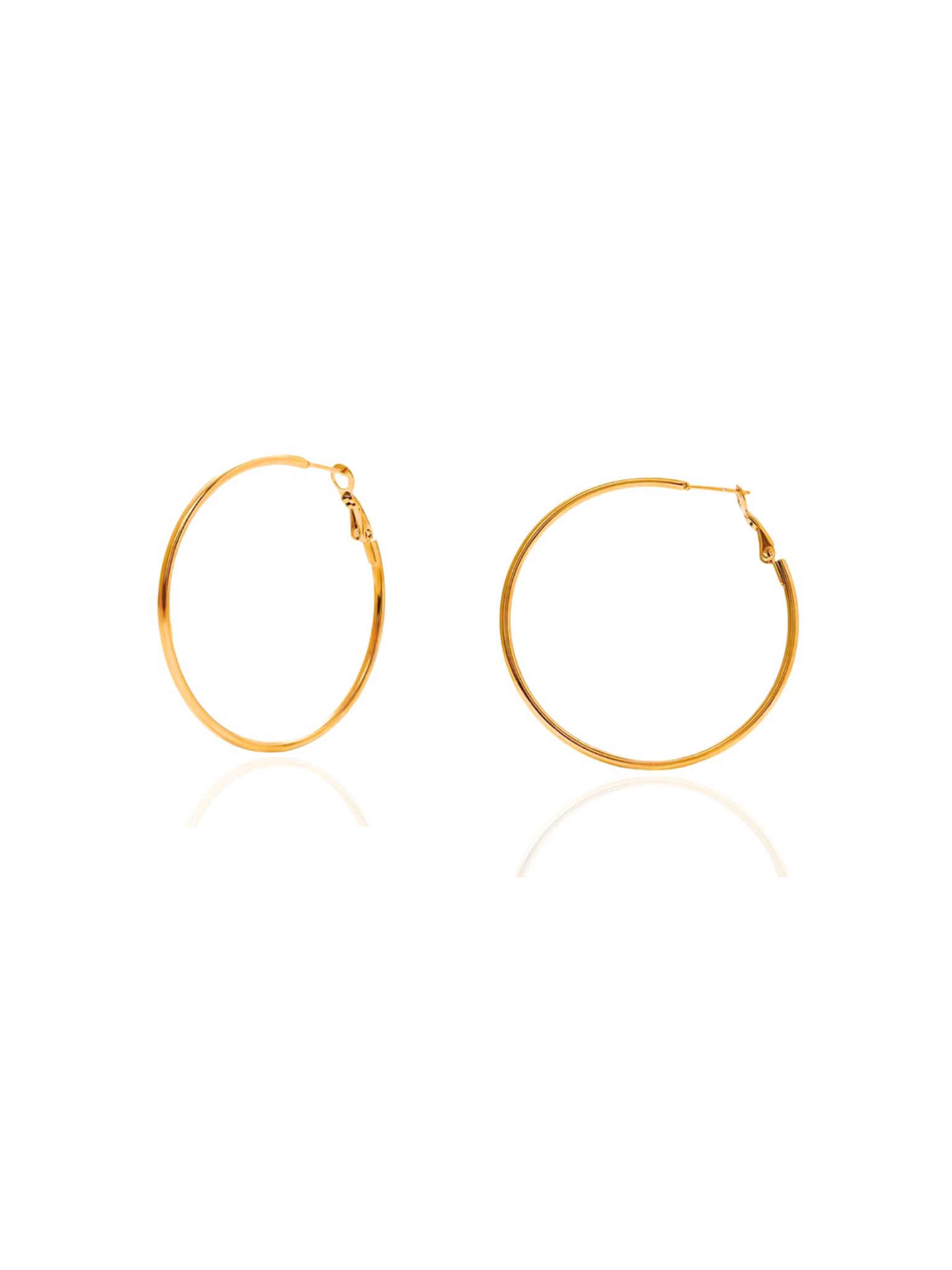 Gold hoop earrings on a white background, gold hoop earrings, classic gold hoop earrings, dainty gold hoops, everyday wear