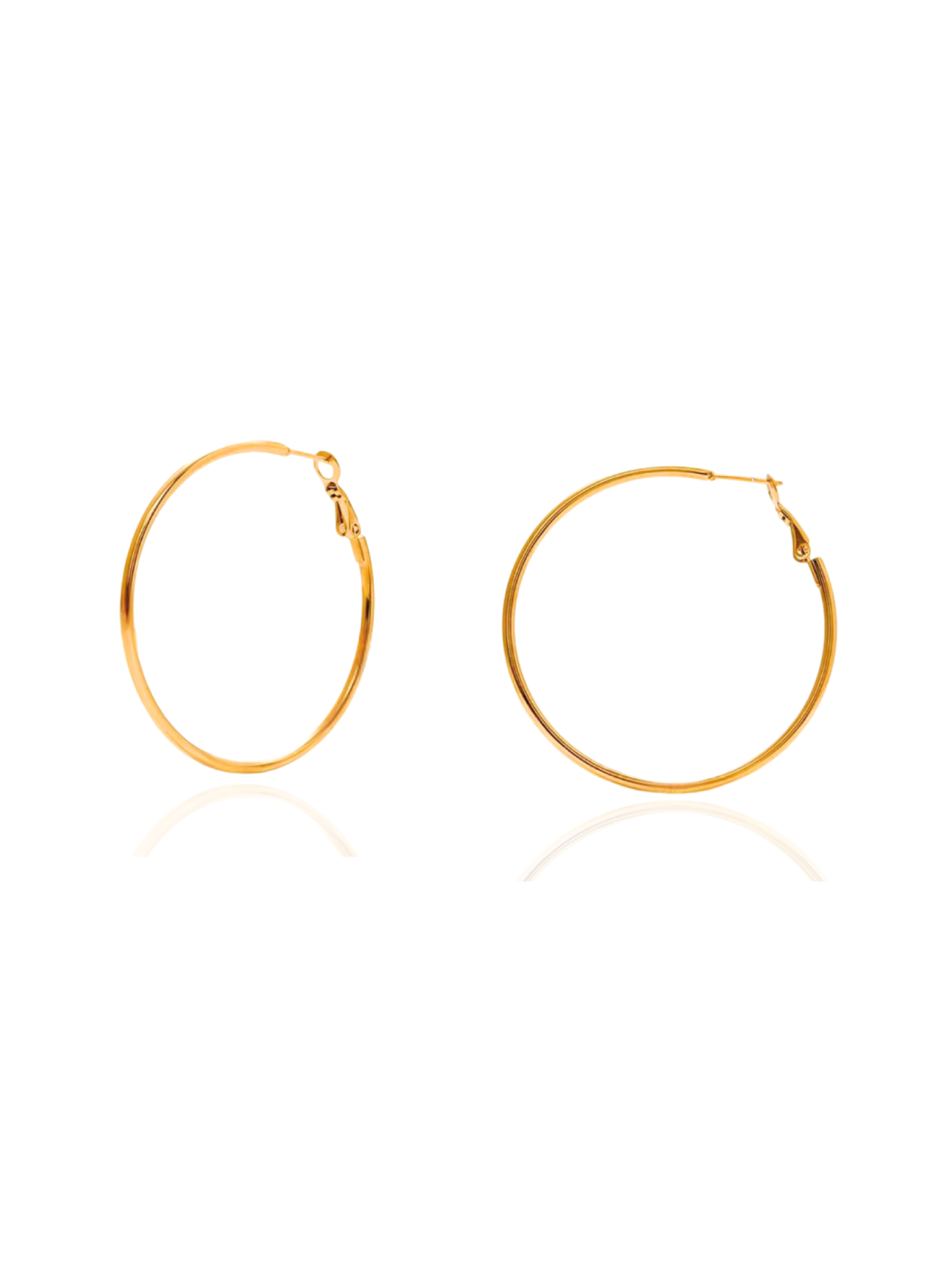 Gold hoop earrings on a white background, gold hoop earrings, classic gold hoop earrings, dainty gold hoops, everyday wear