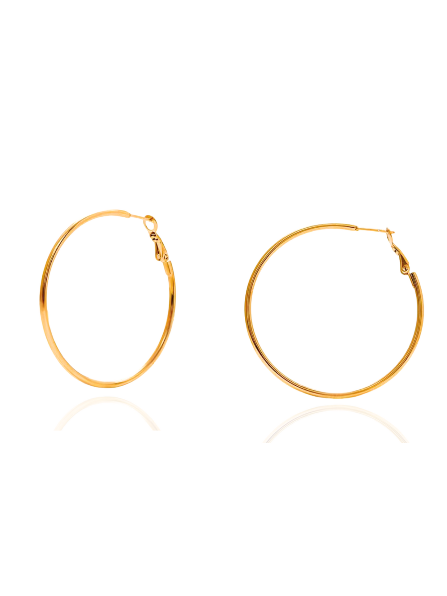 Gold hoop earrings on a white background, gold hoop earrings, classic gold hoop earrings, dainty gold hoops, everyday wear