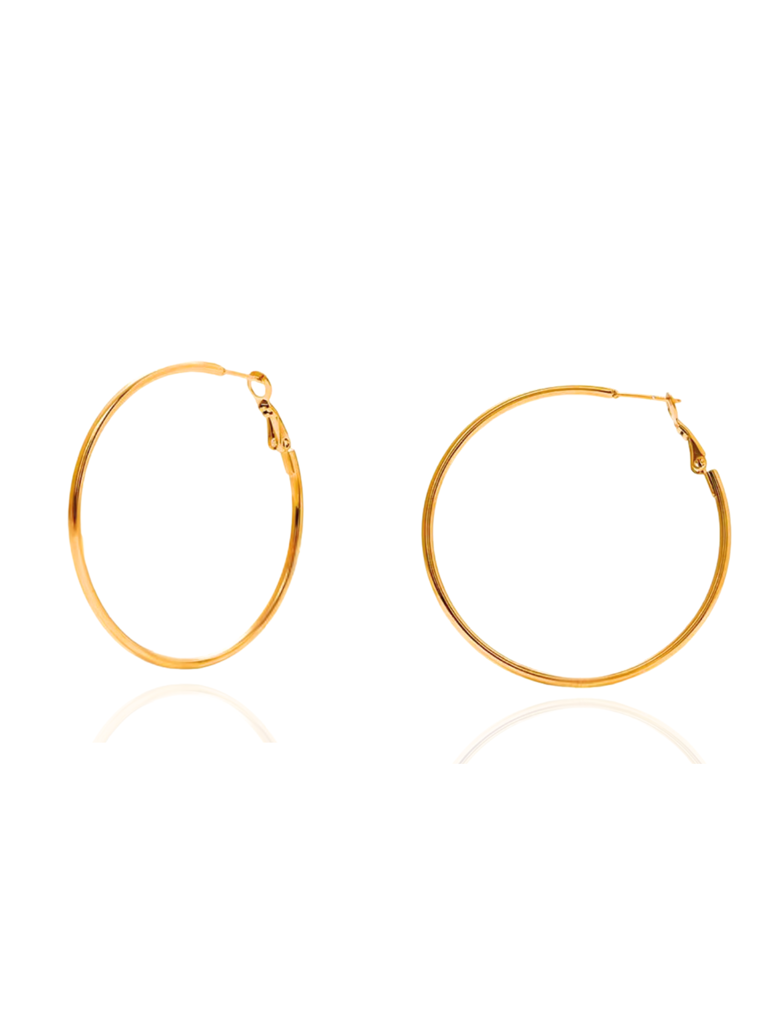 Gold hoop earrings on a white background, gold hoop earrings, classic gold hoop earrings, dainty gold hoops, everyday wear