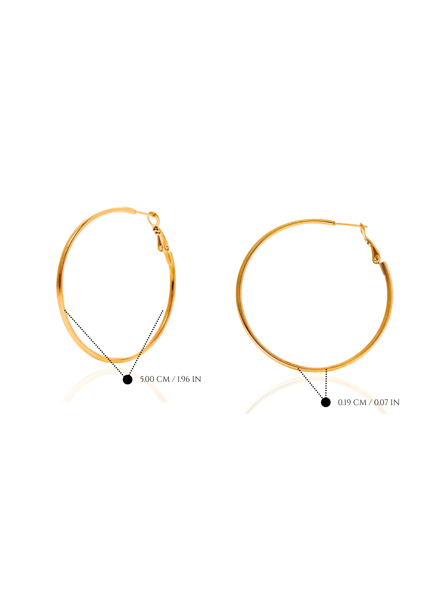 Gold hoop earrings on a white background, gold hoop earrings, classic gold hoop earrings, dainty gold hoops, everyday wear