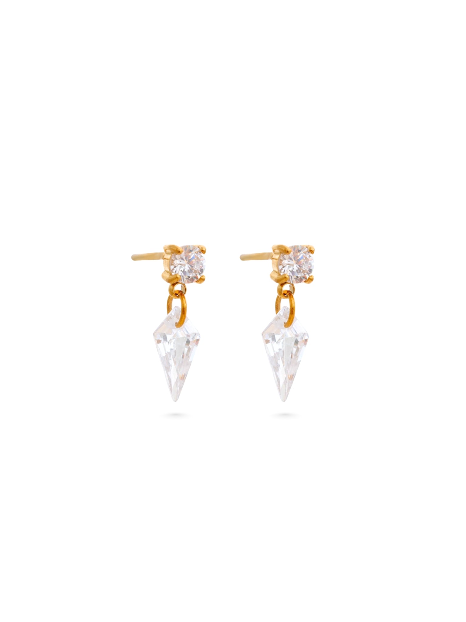waterdrop earrings, crystal drop earrings, drop earrings, zirconia earrings, geometric prism earrings, cubic zirconia, zirconia earrings, crystal earrings