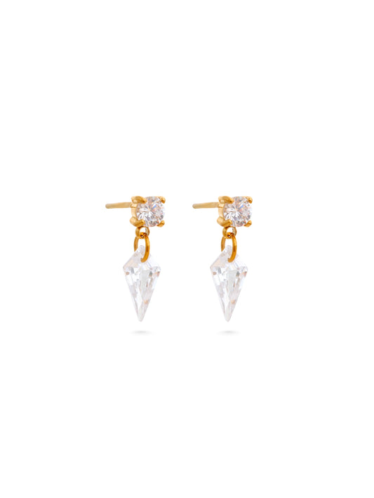 waterdrop earrings, crystal drop earrings, drop earrings, zirconia earrings, geometric prism earrings, cubic zirconia, zirconia earrings, crystal earrings