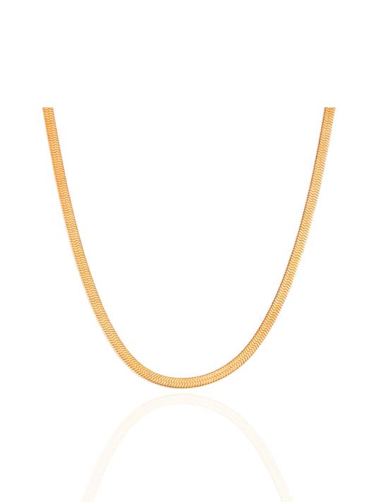 timeless jewellery, perfect gift for her, elegant necklace, charm necklace, best gift for her, classic gold chain necklace, stylish gift, statement necklace, versatile necklace, necklace Australia, statement necklace, link chain necklace, necklace with minimal stones, simple necklace, flat chain necklace, snake chain necklace, N174