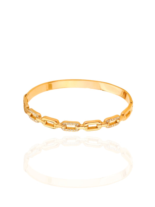 timeless jewellery, perfect gift for her, elegant jewellery, charm bracelet, dainty jewellery, simple jewellery,  fashion accessories, sleek jewellery, trendy jewellery, lightweight bangle, stylish jewellery, simple bangle, classic gold bangle, bangle with stones, heart design bangle, classic bangle, intricate design bangle, perfect gift for her, best gift for her, classic gold chain bangle, stylish gift, statement bracelet, versatile bracelet, bracelet Australia, gold bangle, bangle with stones