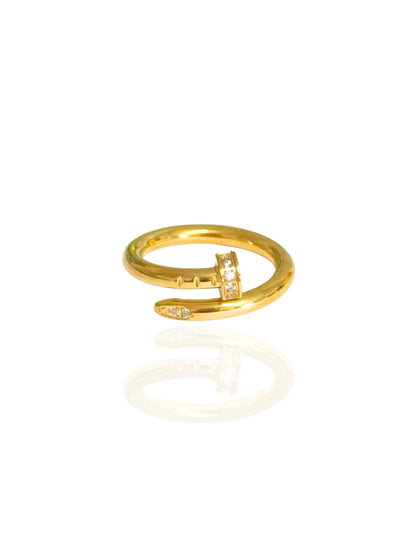 zircon ring, statement ring, SSDXJ, elegant ring, twisted nail ring, nail ring, ring with stones