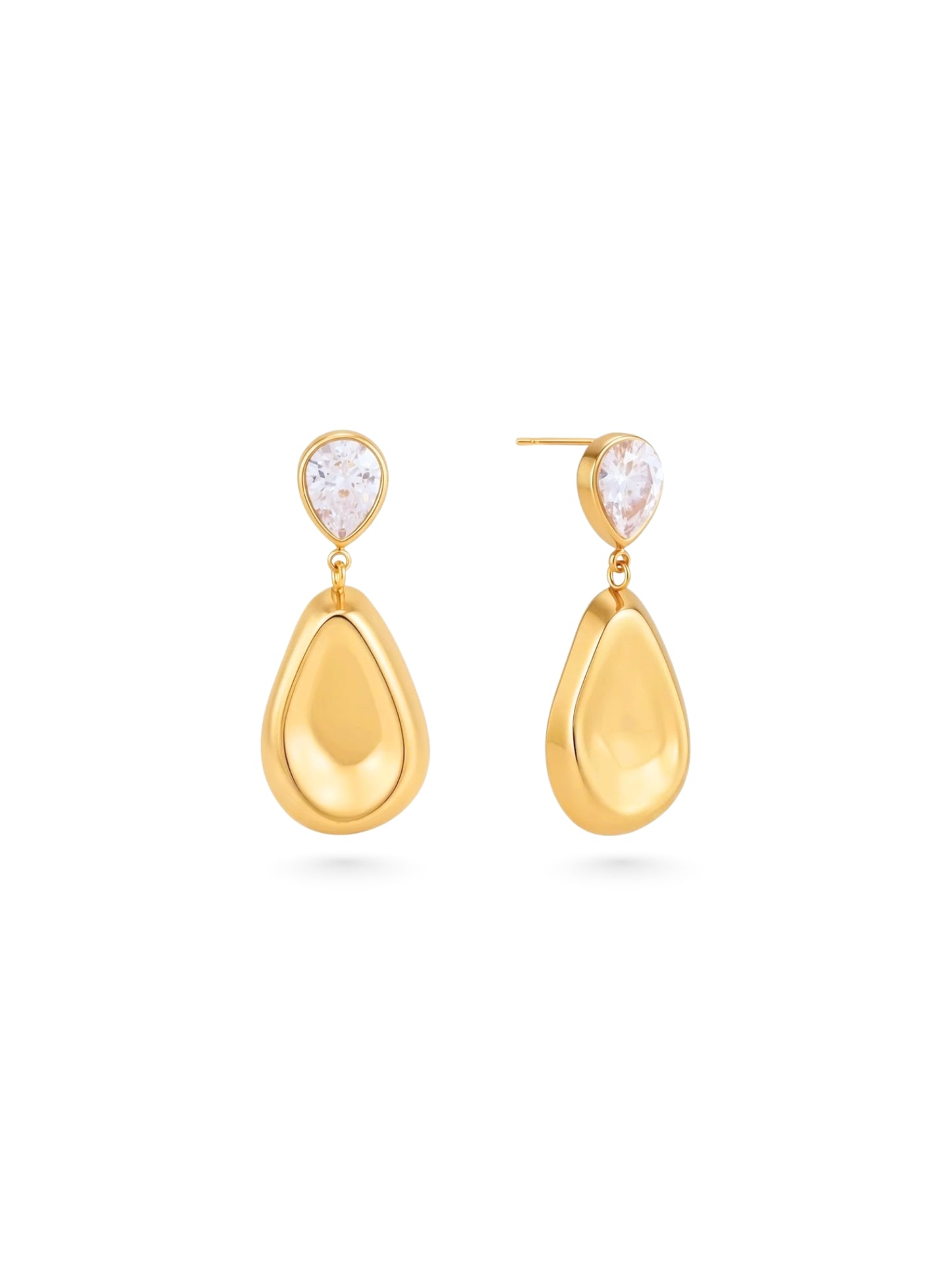 SYNTC, classic earrings, drop earrings, classic drop earrings, teardrop earrings, zircon earrings, teardrop zircon classic pendant earrings