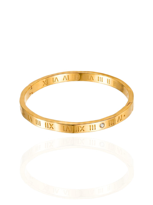 timeless jewellery, perfect gift for her, elegant jewellery, elegant bracelet, charm bracelet, dainty jewellery, simple jewellery,  fashion accessories, sleek jewellery, trendy jewellery, lightweight bangle, stylish jewellery, simple bangle, classic gold bangle, bangle with stones, heart design bangle, flower bangle, statement bangle, best gift for her, classic gold chain bangle, stylish gift bracelet Australia, gold bracelet, gold bangle, roman numeral bangle, vintage bangle