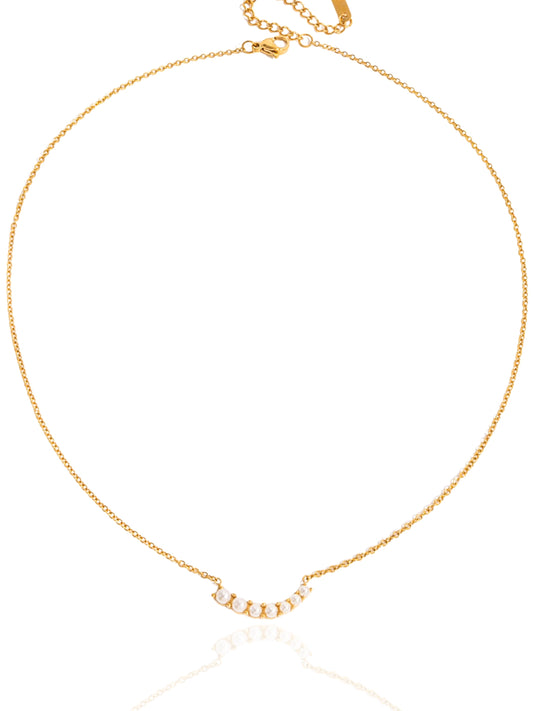 gold necklace, timeless jewellery, perfect gift for her, elegant necklace, charm necklace, best gift for her, classic gold chain necklace, stylish gift, statement necklace, versatile necklace, necklace Australia, link chain necklace, interlocking pendant necklace, y-shaped necklace, necklace with stone pendant, necklace with bold pendant, pendant with stones, necklace with gem pendant, lock pendant, pearl pendant necklace