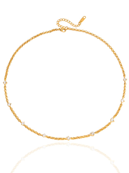 gold necklace, timeless jewellery, perfect gift for her, elegant necklace, charm necklace, best gift for her, classic gold chain necklace, stylish gift, statement necklace, versatile necklace, necklace Australia, link chain necklace, interlocking pendant necklace, y-shaped necklace, necklace with stone pendant, necklace with minimalist pendant, pendant with stones, necklace with gem pendant, minimalist design necklace, sparkling stone necklace, choker necklace