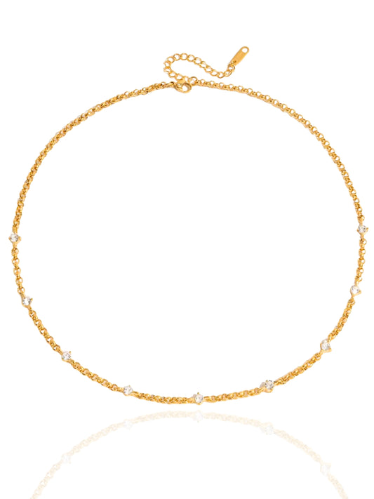 gold necklace, timeless jewellery, perfect gift for her, elegant necklace, charm necklace, best gift for her, classic gold chain necklace, stylish gift, statement necklace, versatile necklace, necklace Australia, link chain necklace, interlocking pendant necklace, y-shaped necklace, necklace with stone pendant, necklace with minimalist pendant, pendant with stones, necklace with gem pendant, minimalist design necklace, sparkling stone necklace, choker necklace