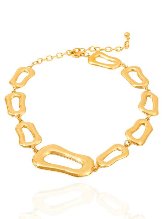 gold necklace, timeless jewellery, perfect gift for her, elegant necklace, charm necklace, best gift for her, classic gold chain necklace, stylish gift, statement necklace, versatile necklace, necklace Australia, link chain necklace, interlocking pendant necklace, y-shaped necklace, necklace with stone pendant, necklace with bold pendant, pendant with stones, necklace with gem pendant, necklace with colored stone pendant, gem necklace, geometric necklace