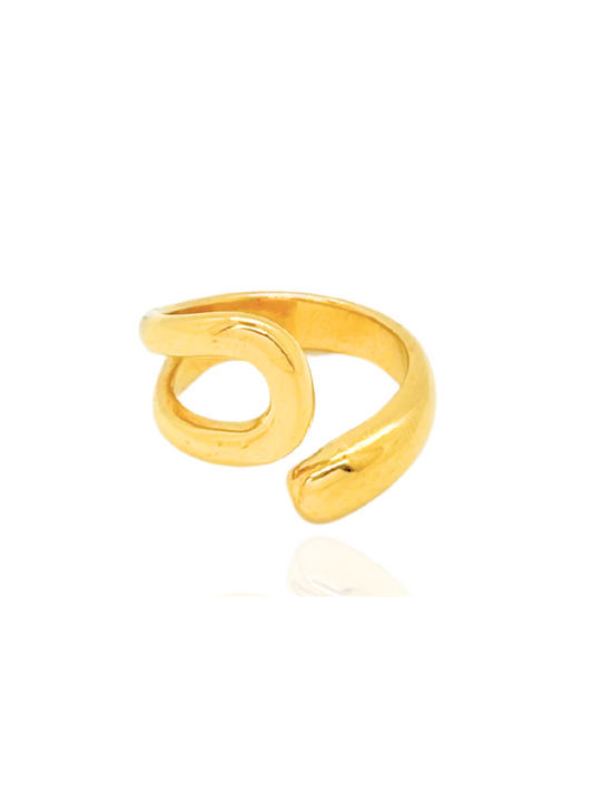 twisted ring, coiled ring, playful ring, spiral ring, modern ring, gold ring