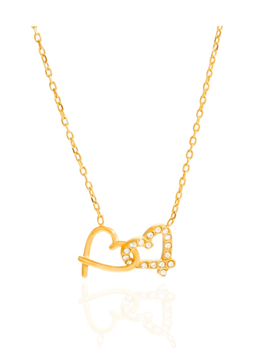 timeless jewellery, perfect gift for her, elegant necklace, charm necklace, best gift for her, classic gold chain necklace, stylish gift, statement necklace, versatile necklace, necklace Australia, chain necklace, link chain necklace, pearl necklace, y-shaped necklace, heart necklace, heart pendant, double heart pendant necklace, gold necklace cute pendant, necklace with heart pendant