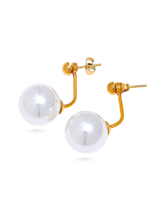 Beren Pearl Earrings in Gold
