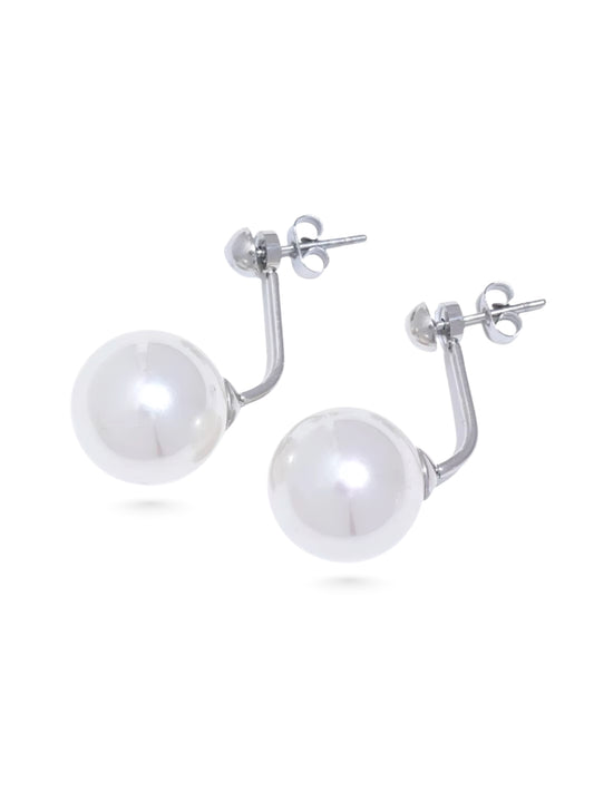 Beren Pearl Earrings in Silver