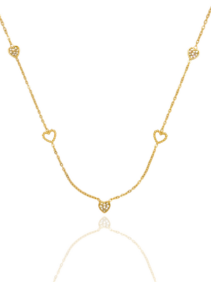 heart necklace, simple heart pendant, heart pendant, gold necklace, simple necklace