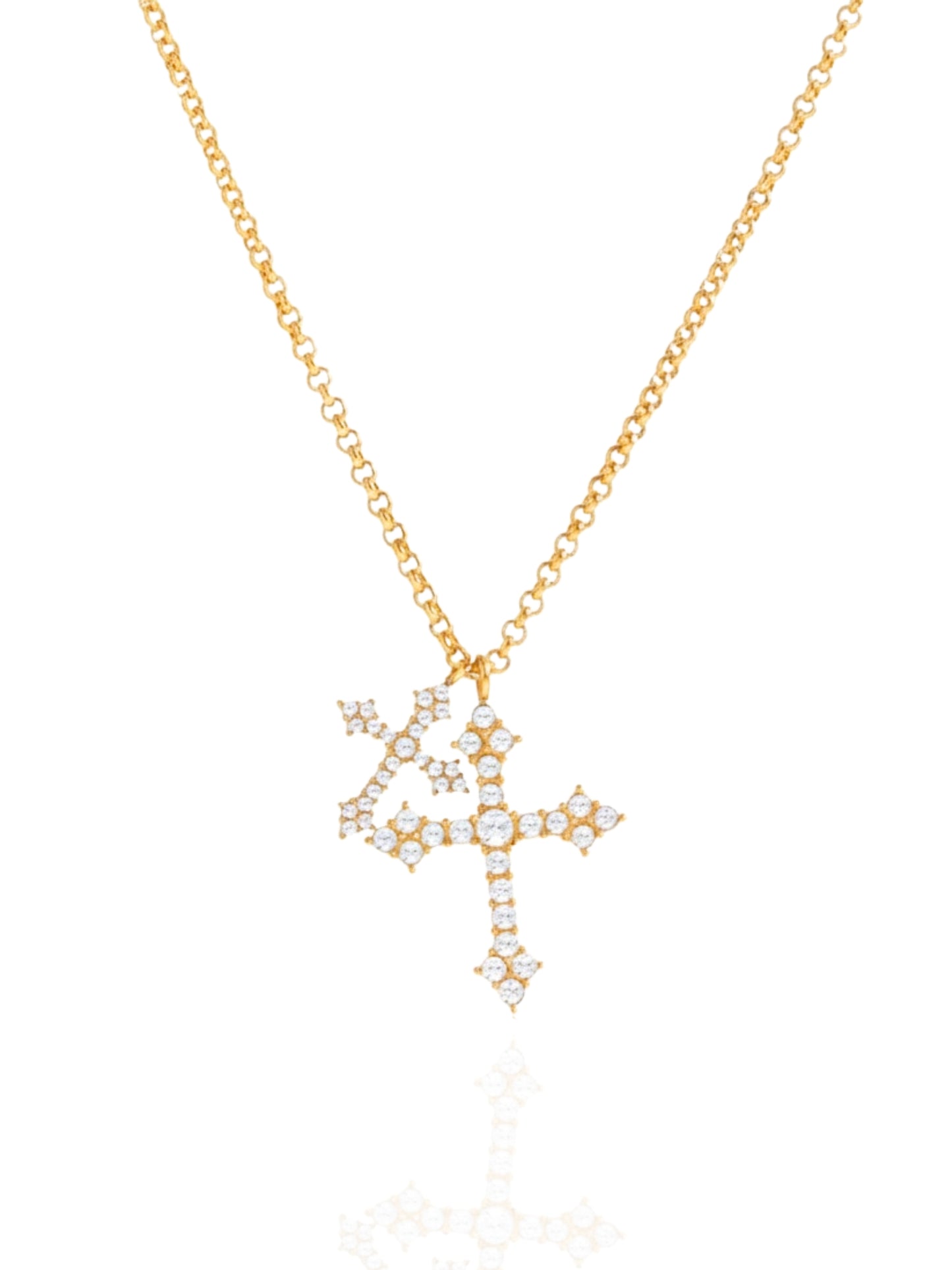 timeless jewellery, perfect gift for her, elegant necklace, charm necklace, best gift for her, classic gold chain necklace, stylish gift, statement necklace, versatile necklace, necklace Australia, chain necklace, link chain necklace, y-shaped necklace, wave chain necklace, simple necklace, cross necklace, faith necklace, religious necklace, cross pendant necklace, gold necklace with cross pendant, gold necklace, sparkling stone necklace, necklace with stones, double cross necklace