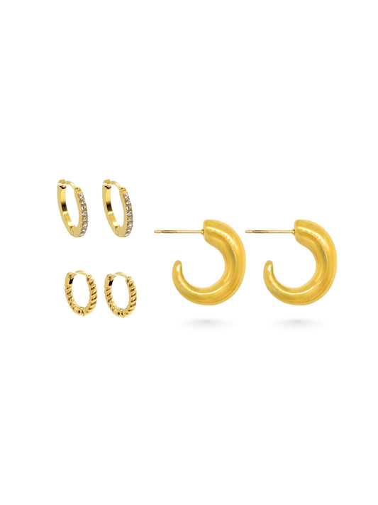 gold earrings set, minimalist design earrings set, jewellery for occasions, gift idea for her, cute earrings, dainty earrings, elegant earrings set, dainty earrings, cute earrings, simple earrings, earrings set with stones, unique design earrings set, stud earrings, huggie earrings, statement earrings, minimal stones, elegant earrings, hoop earrings, drop earrings