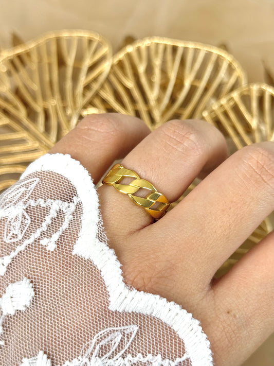 cuban ring, simple ring, everyday ring, waterproof ring, link ring