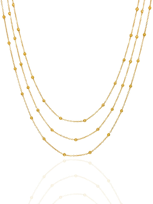 timeless necklace, necklace for any outfit, layered necklace, versatile necklace , ball necklace, gold layered necklace, necklace australia