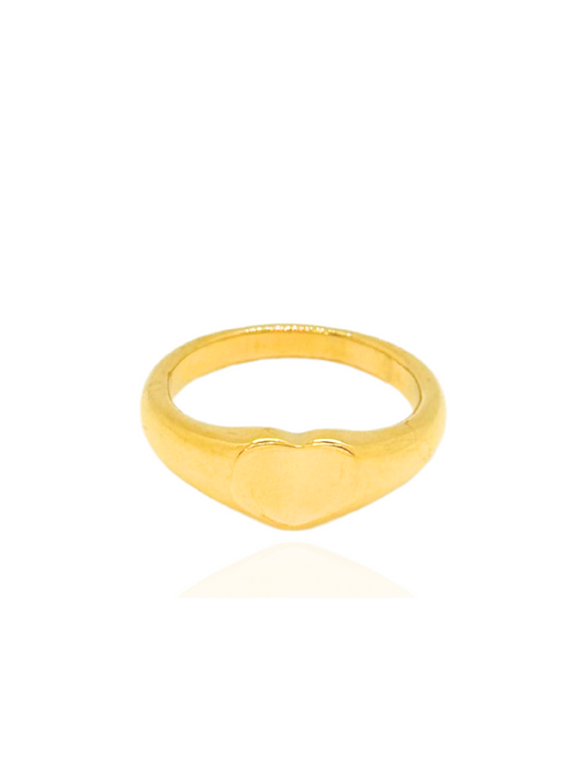 simple ring, gold ring, elegant ring, heart-shaped ring, modern ring