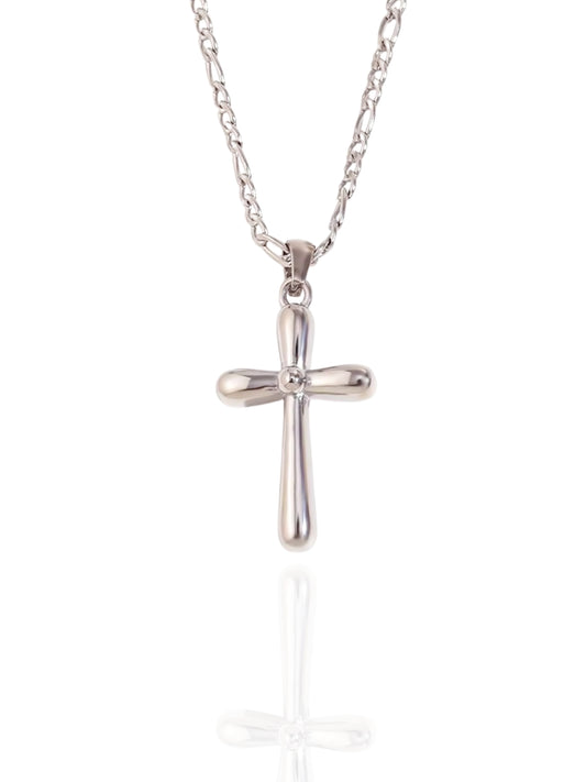 Deja Cross Necklace in Silver