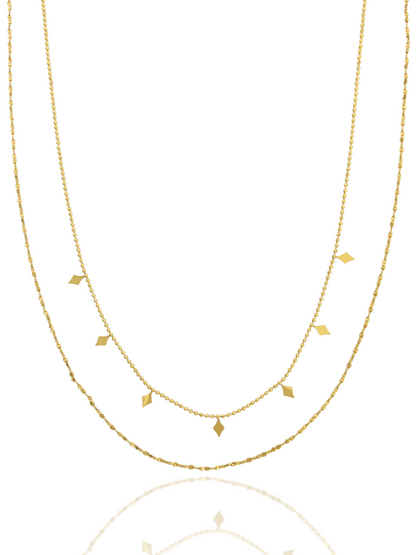 necklace with diamonds, gold necklace, dangling necklace, necklace for any outfit, versatile necklace, australia necklace