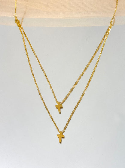 layered necklace, simple necklace, choker, choker layared necklace, simple jewelry, small cross, cross necklace
