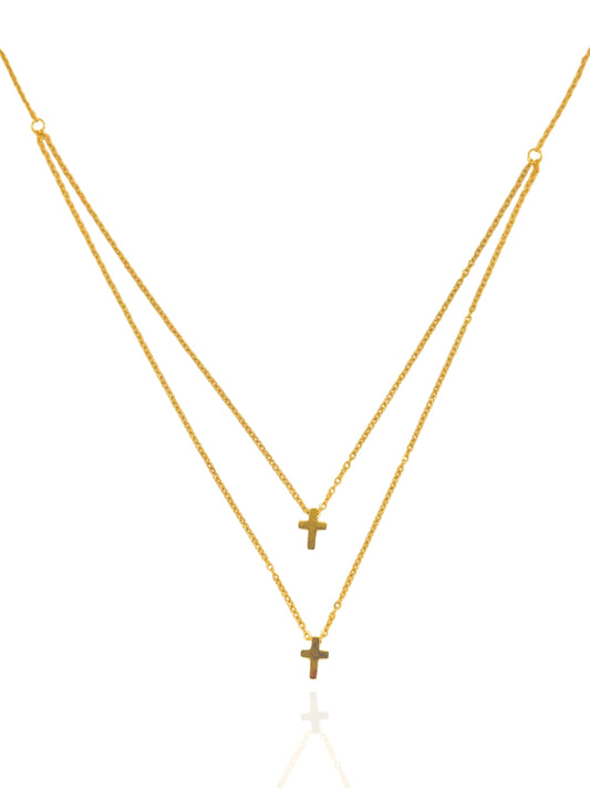 layered necklace, simple necklace, choker, choker layared necklace, simple jewelry, small cross, cross necklace, gold necklace