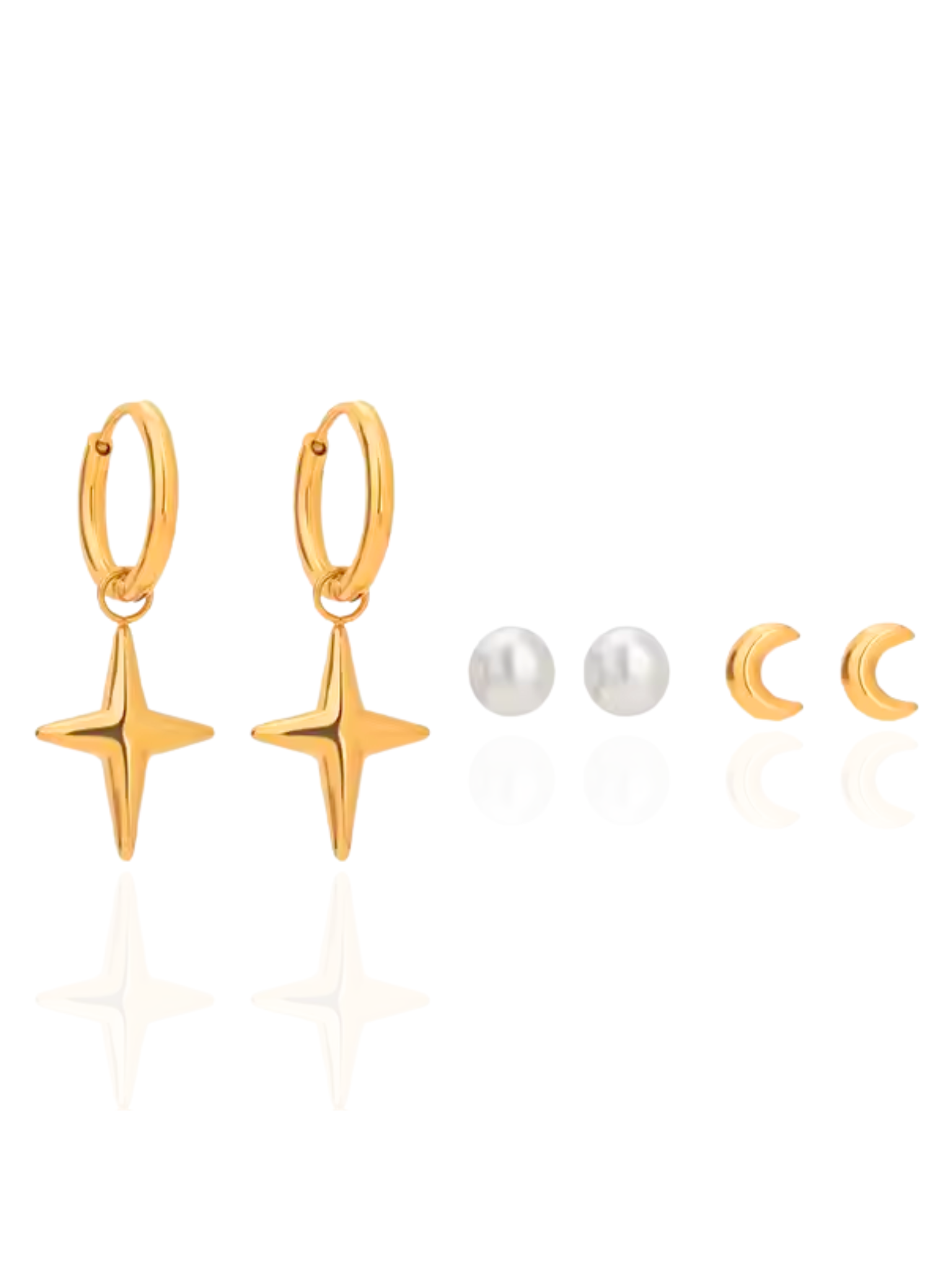 timeless jewellery, perfect gift for her, elegant earrings, dainty jewellery, simple jewellery, classic gold earring, fashion accessories, sleek jewellery, trendy jewellery, lightweight earrings, stylish earrings, cute earrings, earring set, pearl earring, star earrings, shell earring, moon-shaped earring, star-shaped earrings, dainty earrings set, cute earrings set, hoop earrings, hoop earring set, gold earrings, dangle earrings, stud earrings, small stud earrings