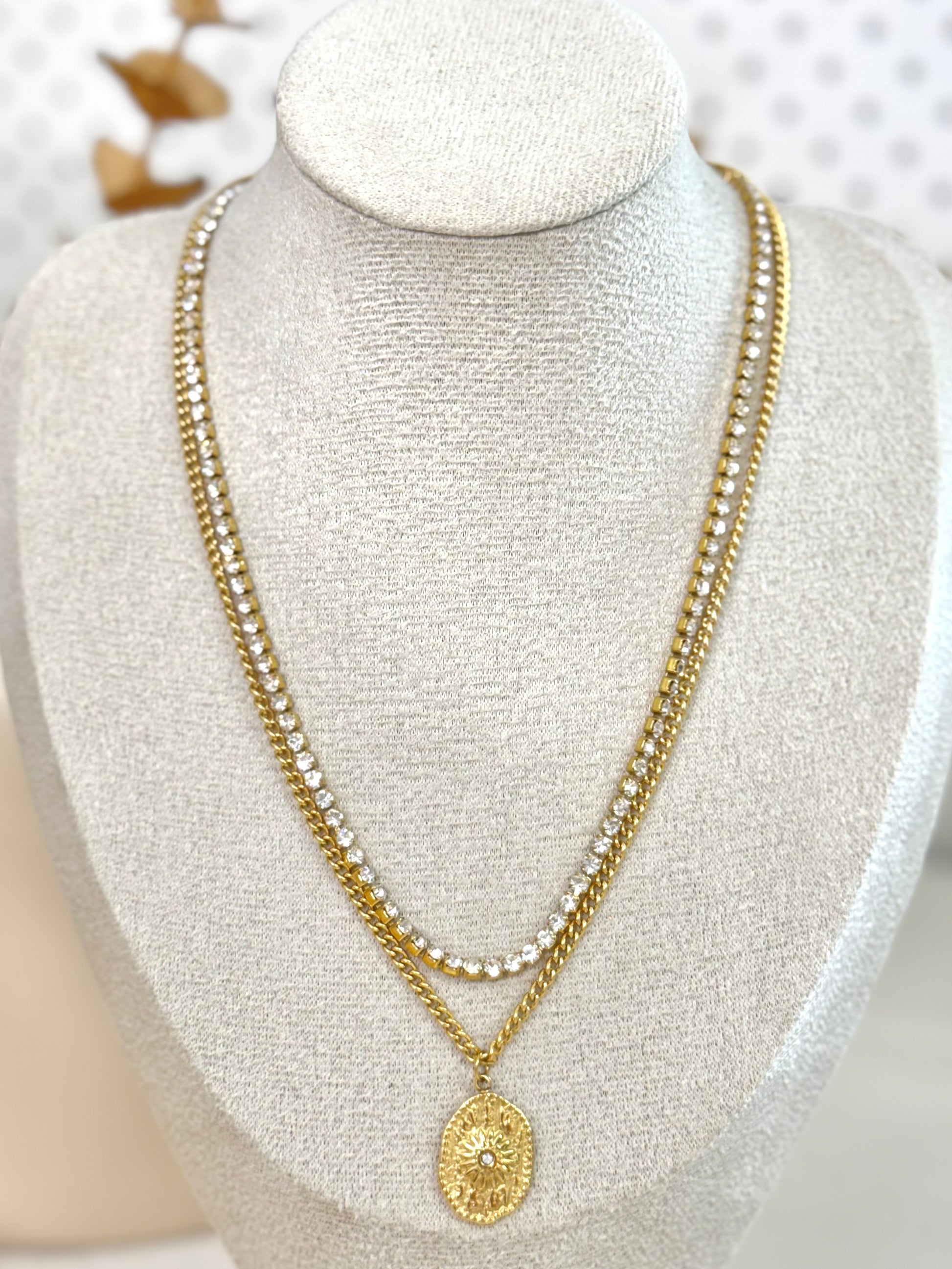 layered necklace, simple necklace, choker, tennis layared necklace, simple jewelry