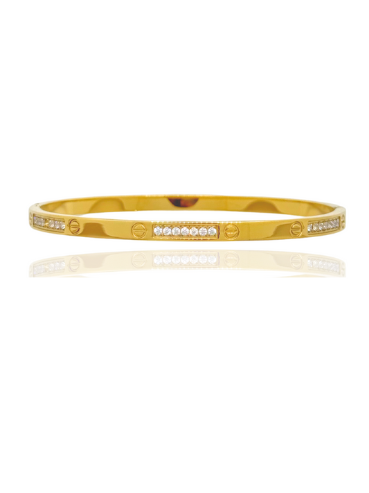 gold bangle, simple bangle, elegant bangle, minimalist bangle, thin bangle, bangle with stones