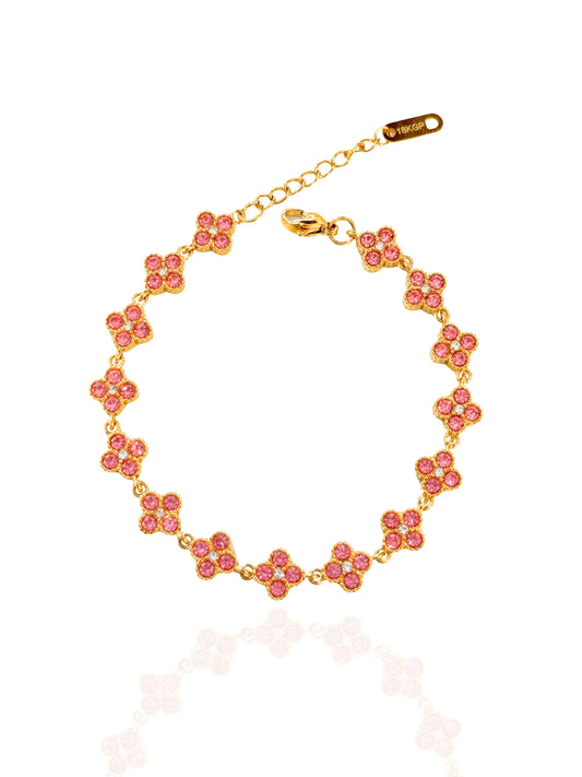 SSDXJ, white clover bracelet, red clover bracelet, pink clover bracelet, multicolored clover bracelet, mixed colors clover bracelet, fashion bracelet, cute clover bracelet, cute bracelet, colorful clover bracelet, clover bracelet, charm bracelet, blue clover bracelet, zircon bracelet, bracelet with stones, flower bracelet, flower charm bracelet