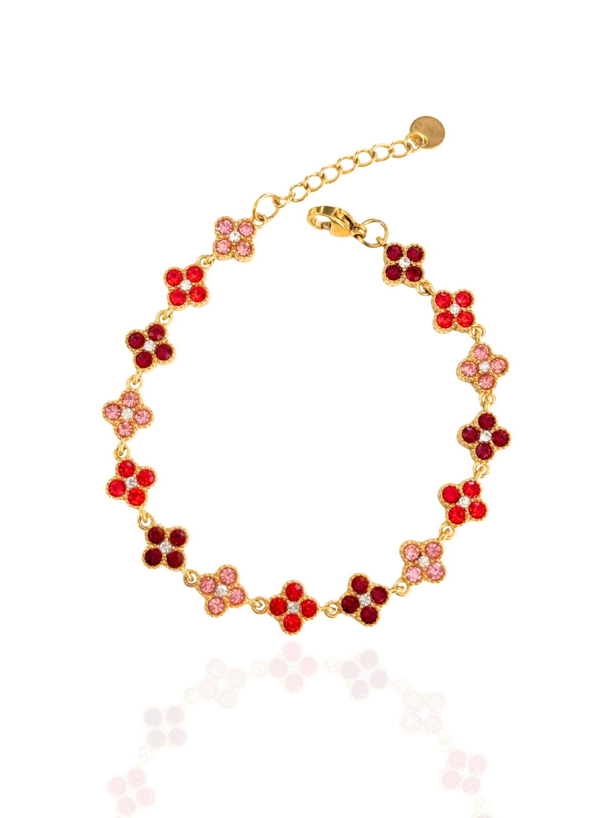 SSDXJ, white clover bracelet, red clover bracelet, pink clover bracelet, multicolored clover bracelet, mixed colors clover bracelet, fashion bracelet, cute clover bracelet, cute bracelet, colorful clover bracelet, clover bracelet, charm bracelet, blue clover bracelet, zircon bracelet, bracelet with stones, flower bracelet, flower charm bracelet, mixed color bracelet