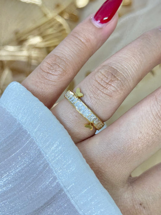 gold ring, cute ring, minimal ring, ring with stone, simple ring